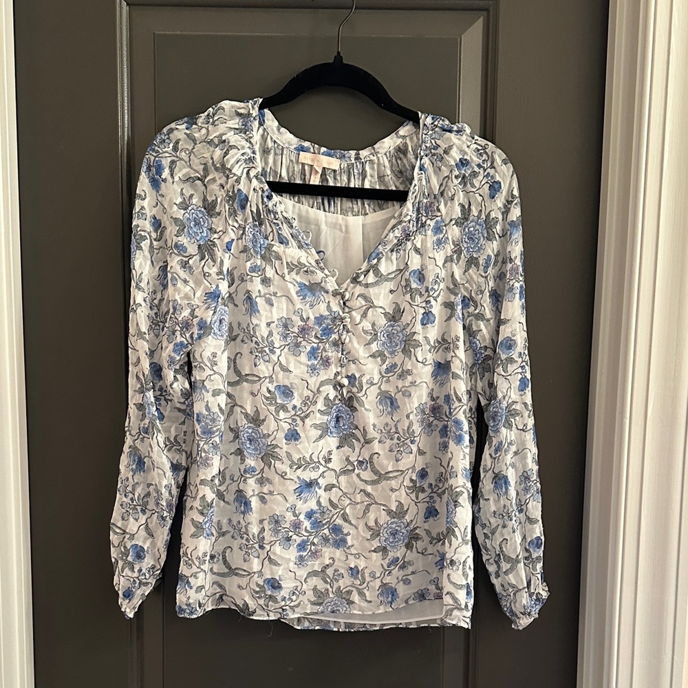 Rebecca Taylor Blue‎ Floral Blouse Size 0